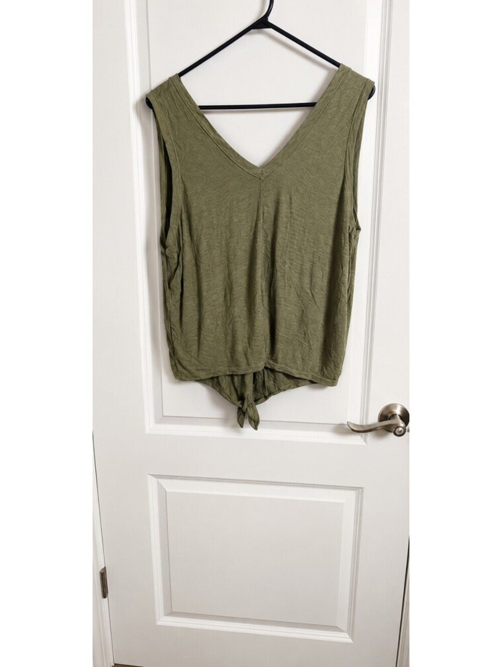 Calvin Klein Performance Olive Green Ribbed V-Neck Tank Top Size L